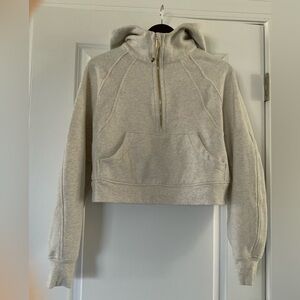 LULULEMON Scuba Oversized Half Zip Heathered Cream Hoodie — Small